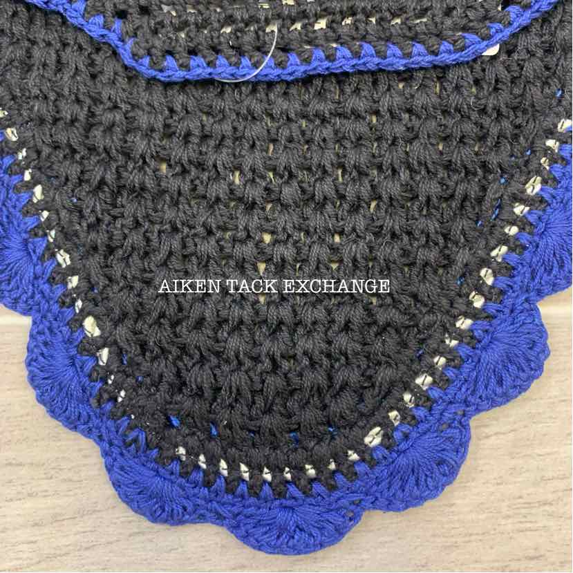 USG by KL Select Fly Veil Ear Bonnet, Black/Blue, Size Pony/Cob, Brand New