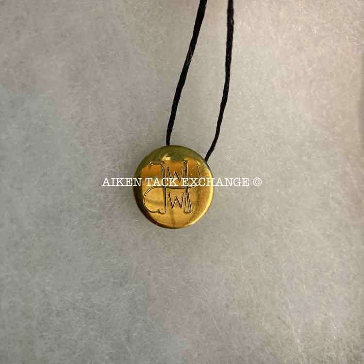 Why Worry Hounds (WWH) Button, Brass, Small:Foxhunting Accessories: Aiken Tack Exchange:The Aiken Tack Exchange