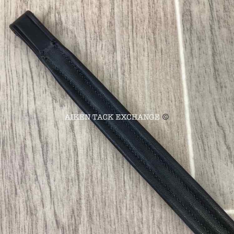 KL Select Redbarn Levade Plain Raised Brownband, Size Full (15") , Black Leather