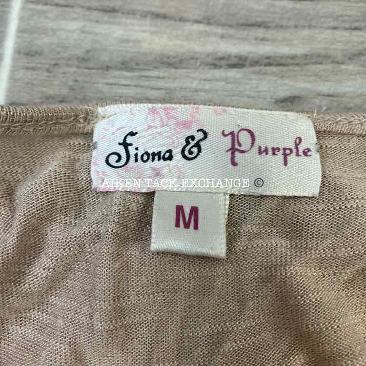 Fiona & Purple Short Sleeve Top, Size Medium