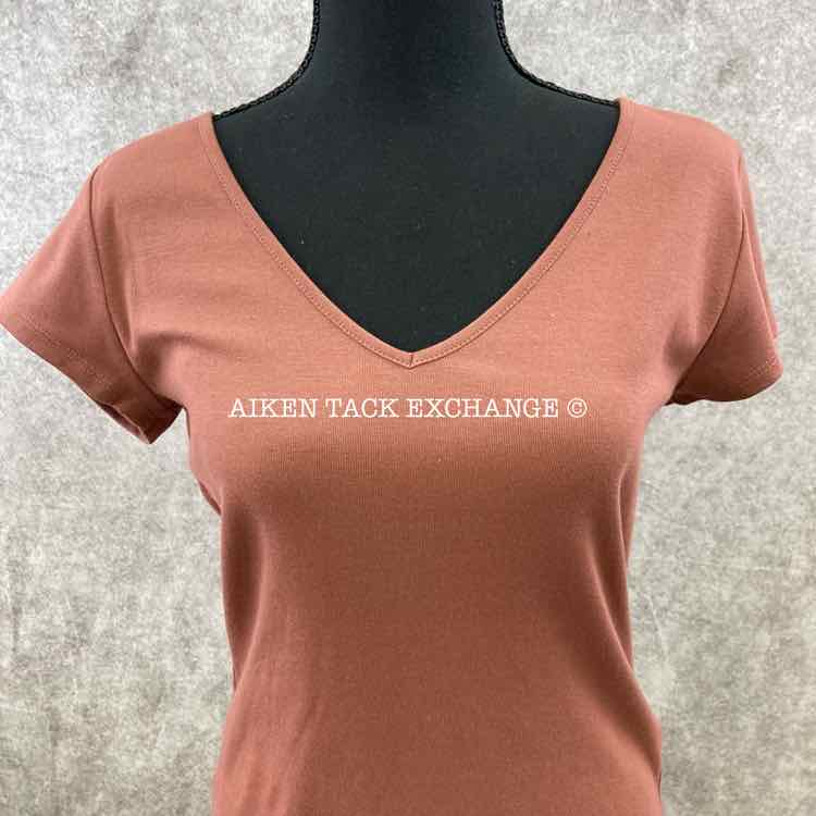 Women's L, Wild Fable Short Sleeve V-Neck Cropped Top T-Shirt, Cinnamon Spice