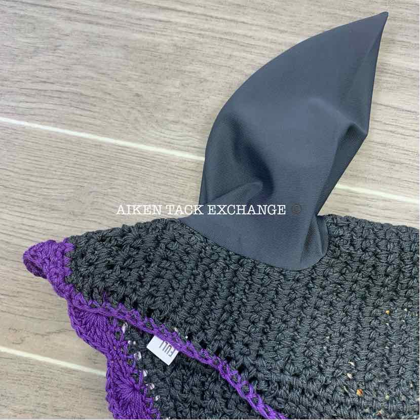 USG by KL Select Fly Veil Ear Bonnet, Dark Grey/Lilac, Size Full, Brand New