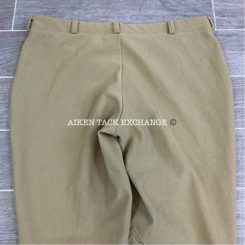 TuffRider Low Rise Pull On Knee Patch Breeches, Size 34