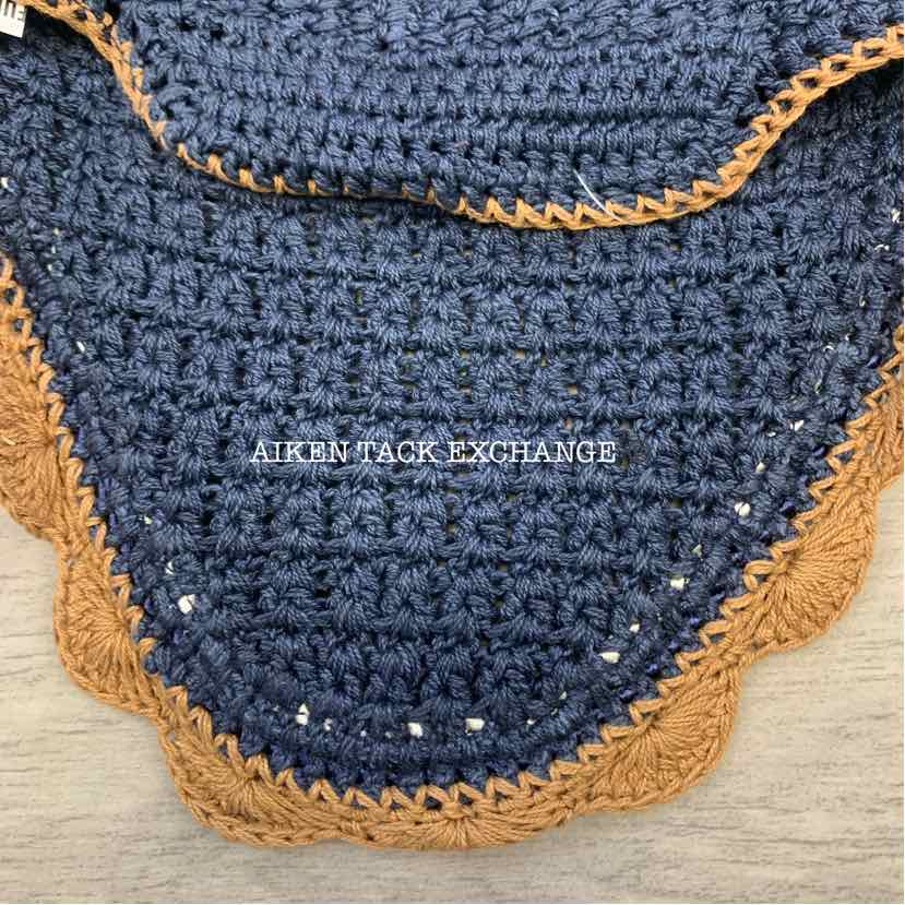 USG by KL Select Fly Veil Ear Bonnet, Navy/Brown, Size Full, Brand New