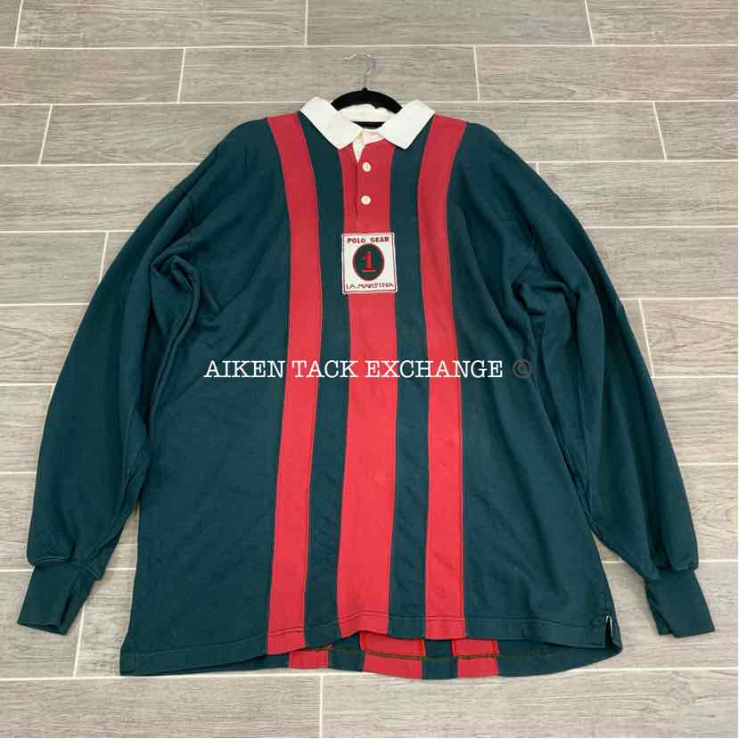 La Martina Polo Gear Long Sleeve Pique Polo Shirt, Size XL
