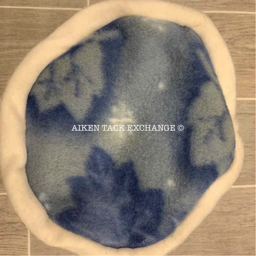 Handmade Fleece Winter Hat - White & Blue