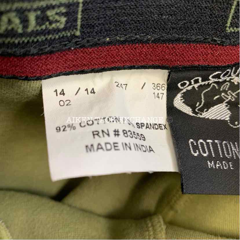 On Course Cotton Naturals Knee Patch Breeches, Size 14