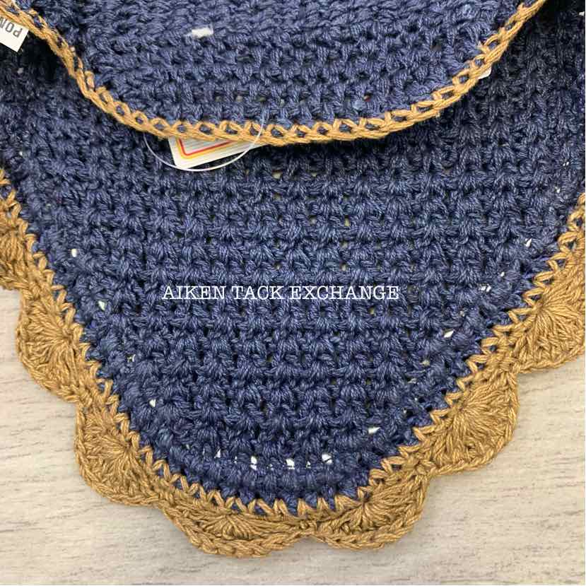 USG by KL Select Fly Veil Ear Bonnet, Navy/Brown, Size Pony/Cob, Brand New