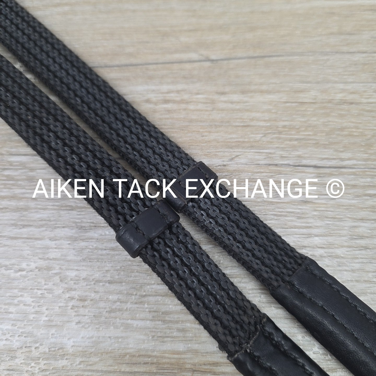 Correct Connect Sure Grip Rubber Reins with 4" Stops, Black, 48"