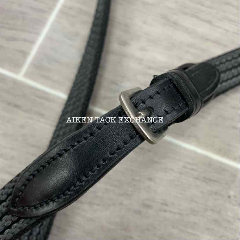 KL Select Red Barn Special Grip Reins (No Stops), Black, Size Full - 54"