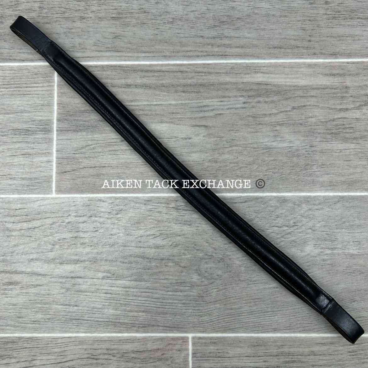 Plain Raised Padded Browband, Black, 16.5"