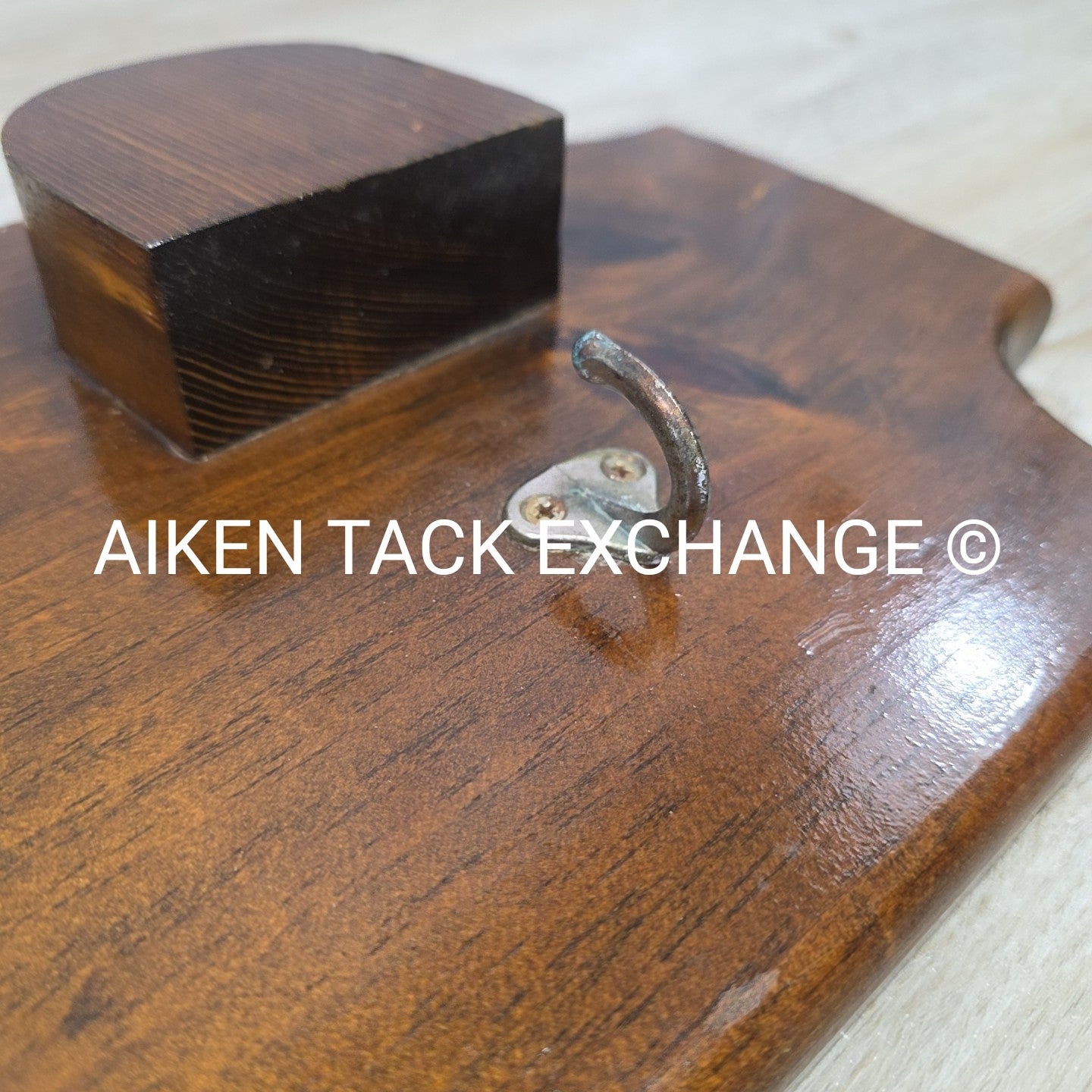Hanging Wood Bridle Rack, Holds 3