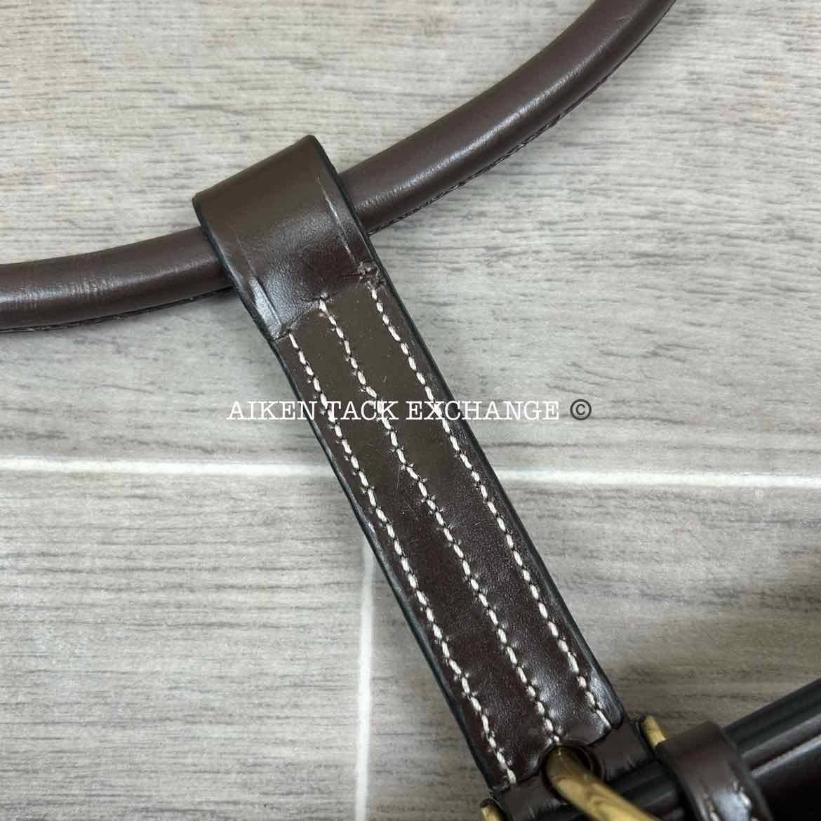 KL Select Black Oak Pine Leather Halter, Brown/Brown, Oversize