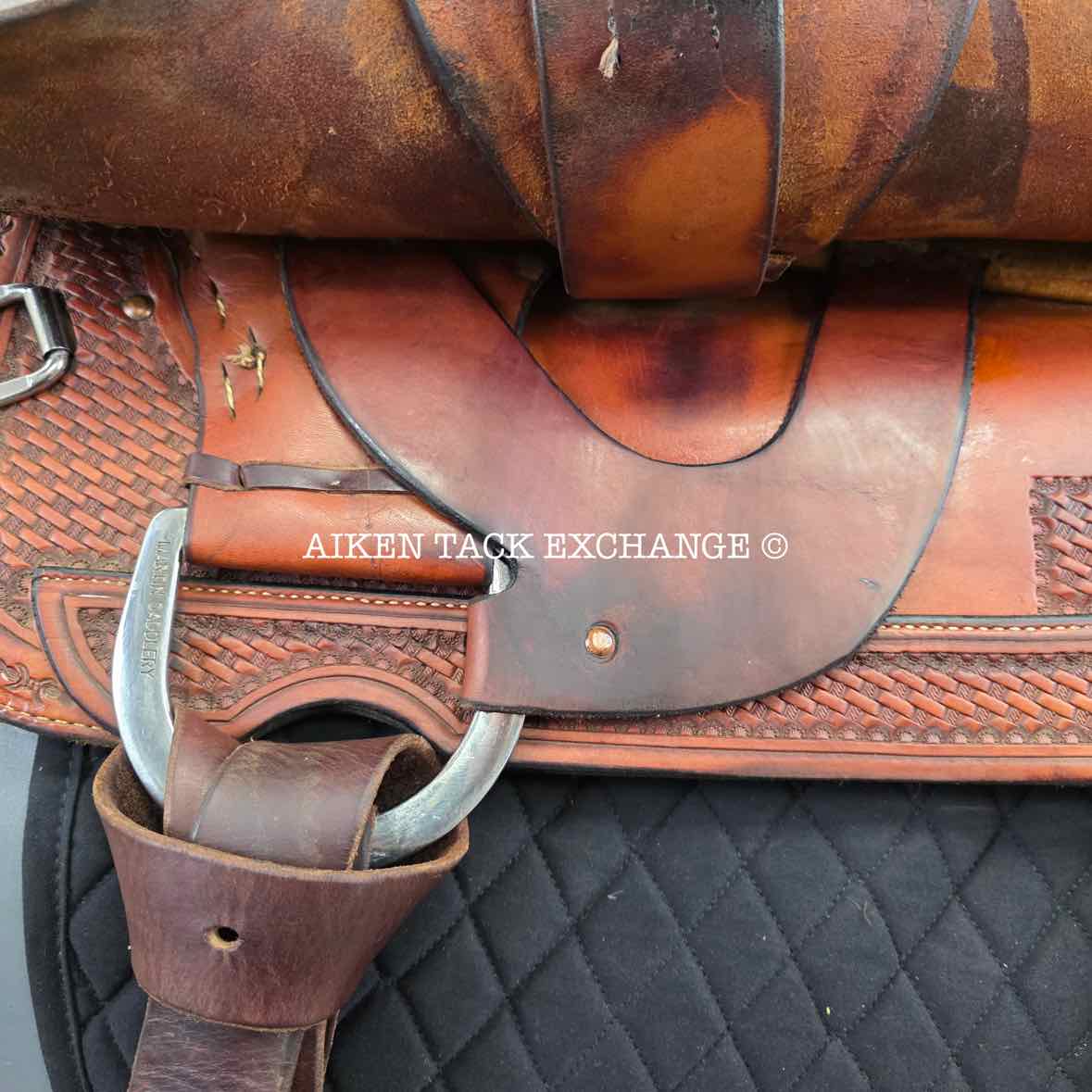 Martin Saddlery Western Saddle, 17.5" Seat, Wide Tree - Full QH Bars