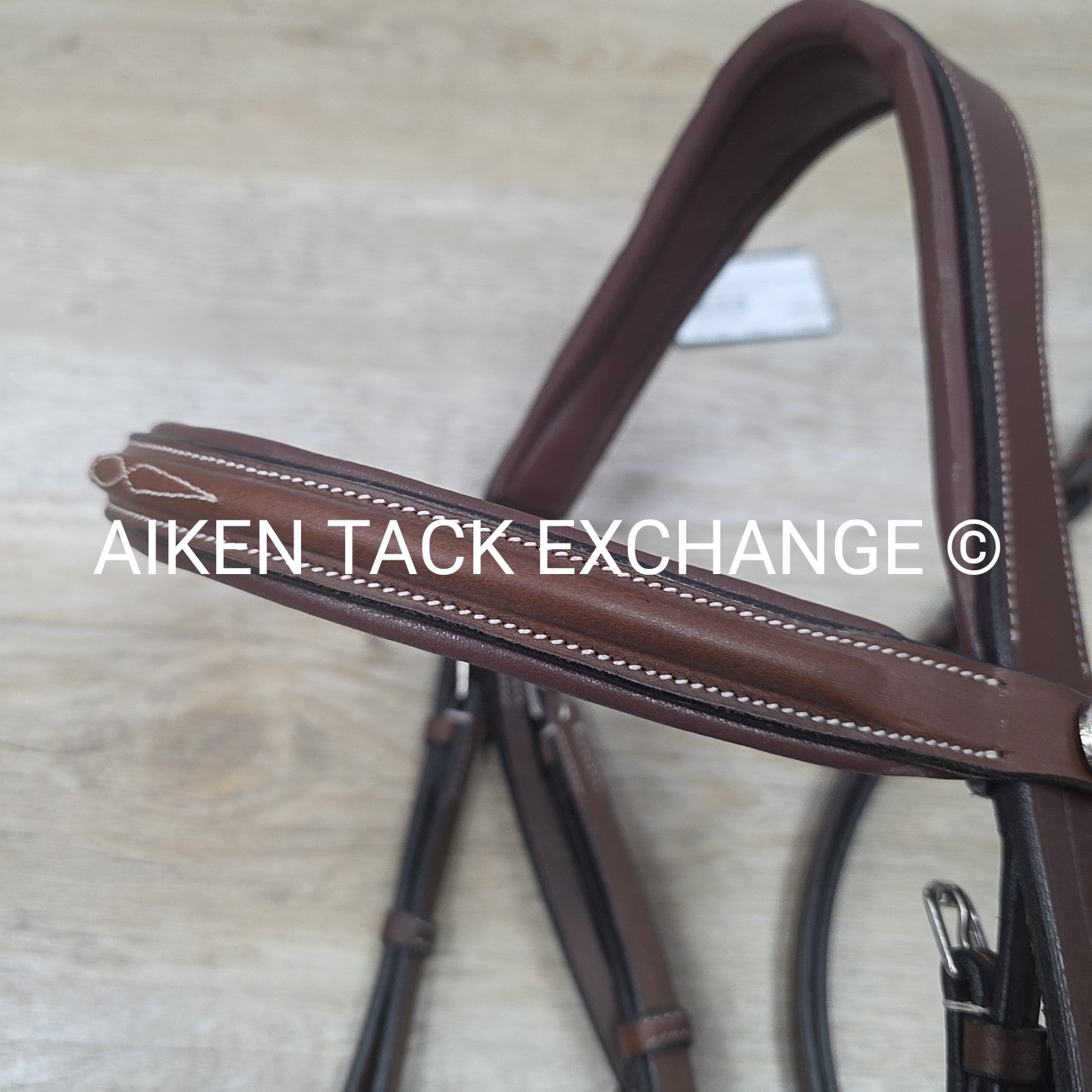 HDR Pro Mono Crown Fancy Stitch Padded Bridle with Reins, Brown, Oversize