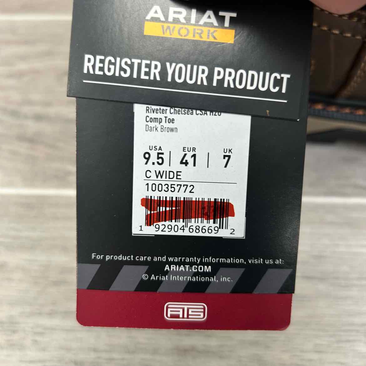 Ariat Riveter Chelsea CSA H2O Composite Toe Work Boot, Size 9.5