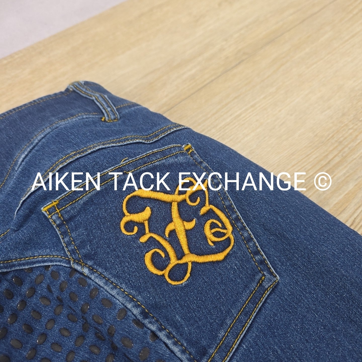 Denim Silicone Grip Full Seat Breeches, Size 30