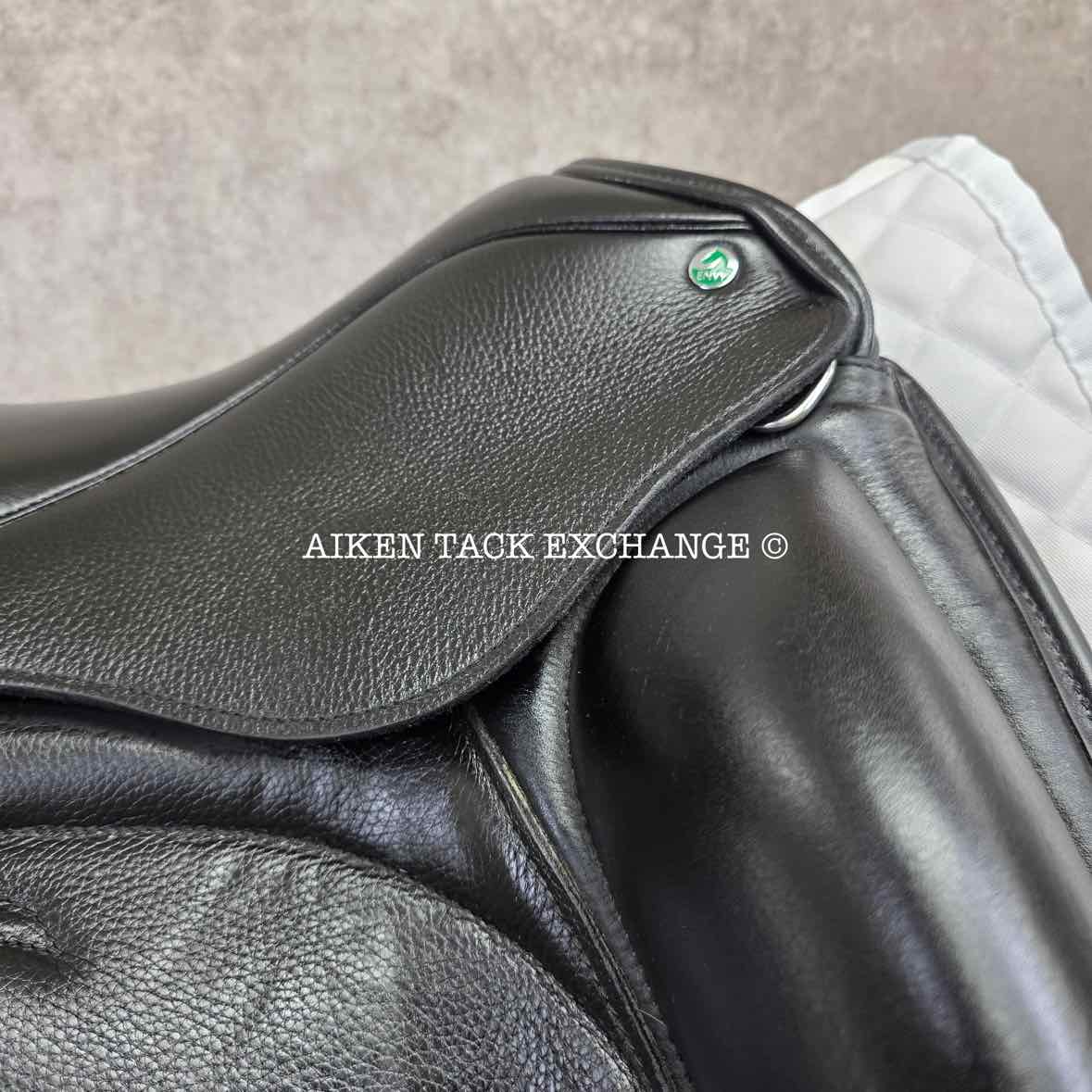 2023 Envy by Custom Saddlery Aurora Monoflap Dressage Saddle, 17.5" Seat, Adjustable Tree, Wool Flocked Panels
