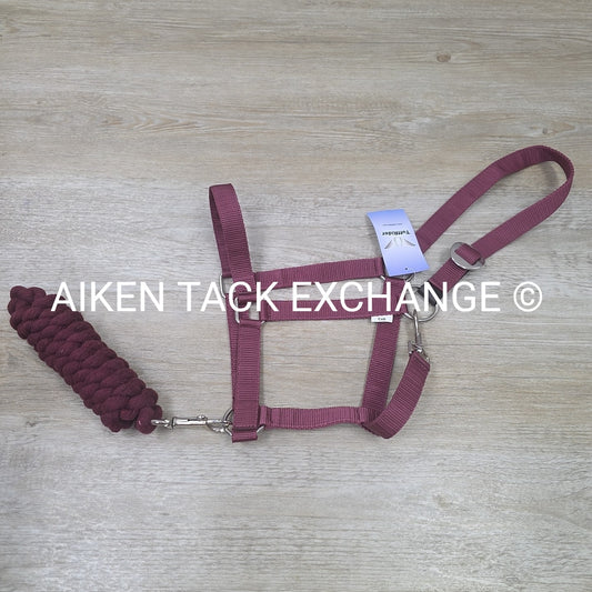 TuffRider Breakaway Nylon Halter & Lead Rope Set, Burgundy, Size Cob