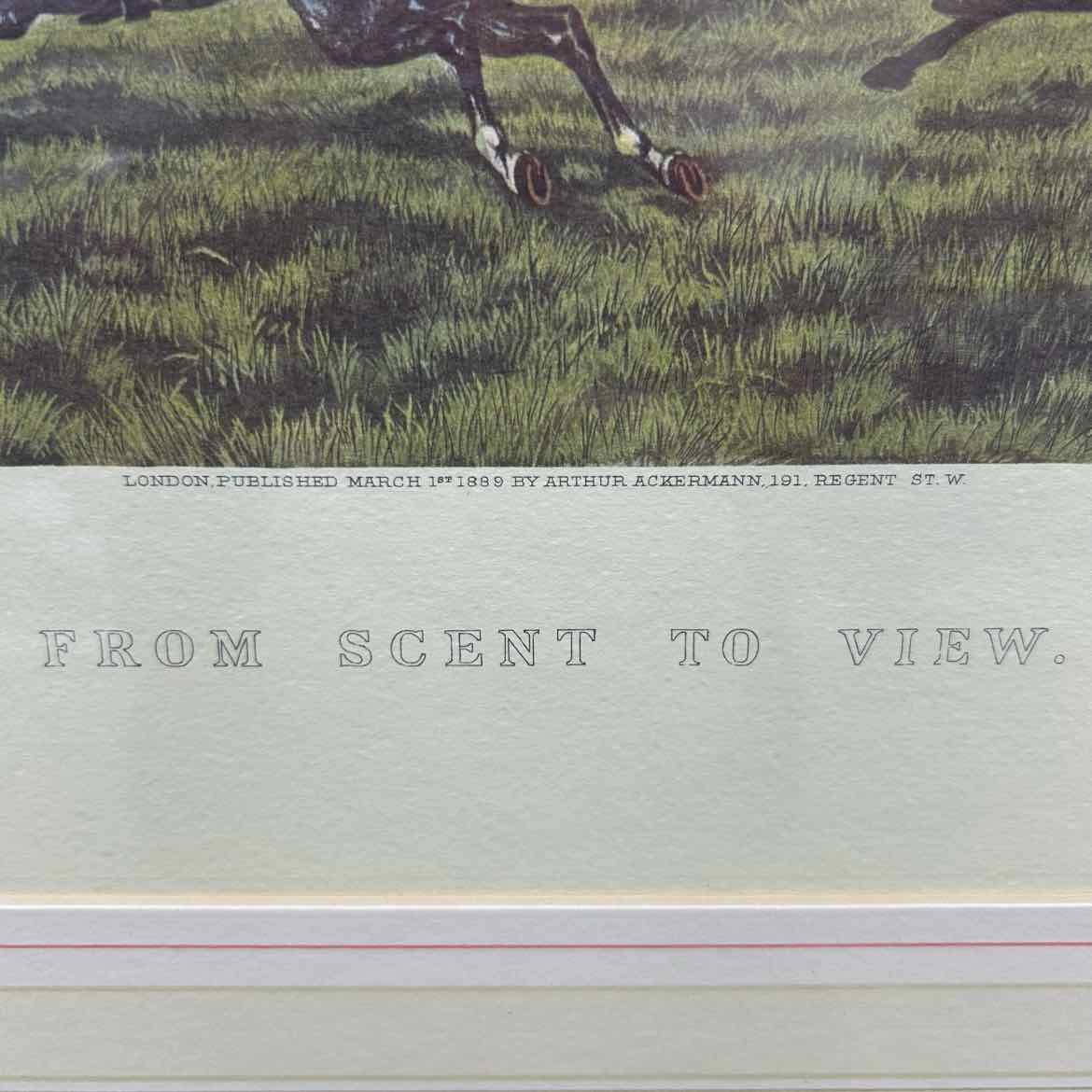 Framed Douglas Stork From Scent to View Hunt Scene, 42" x 27"