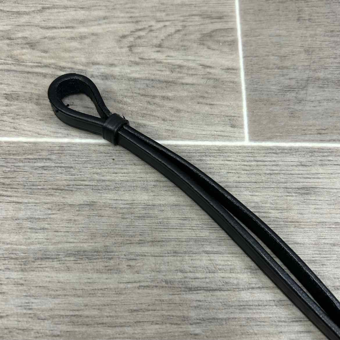 Waldhausen X-Line Leather Double Bridle Curb Rein, Black, 57", Brand New