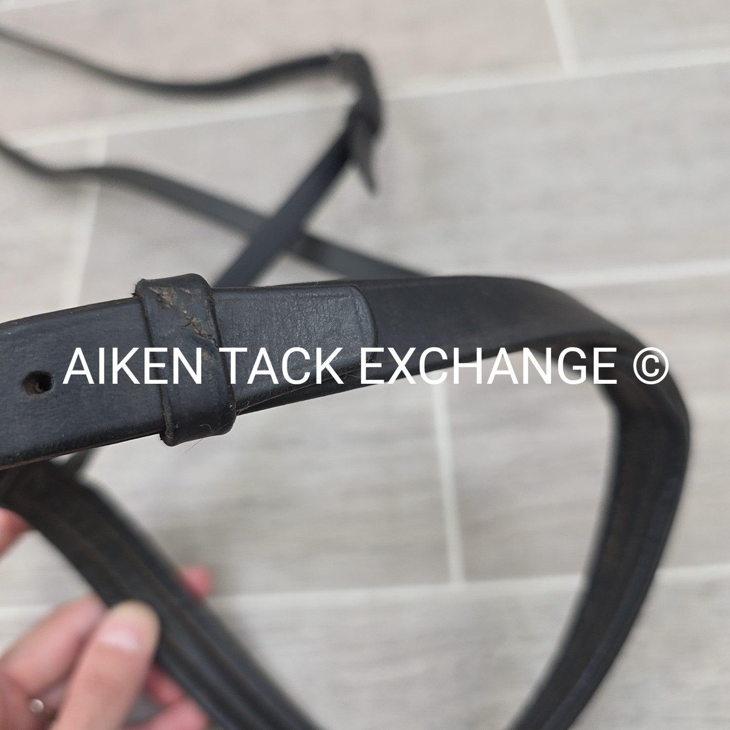 Plain Raised Noseband, Missing Flash Strap, Black, Size Full