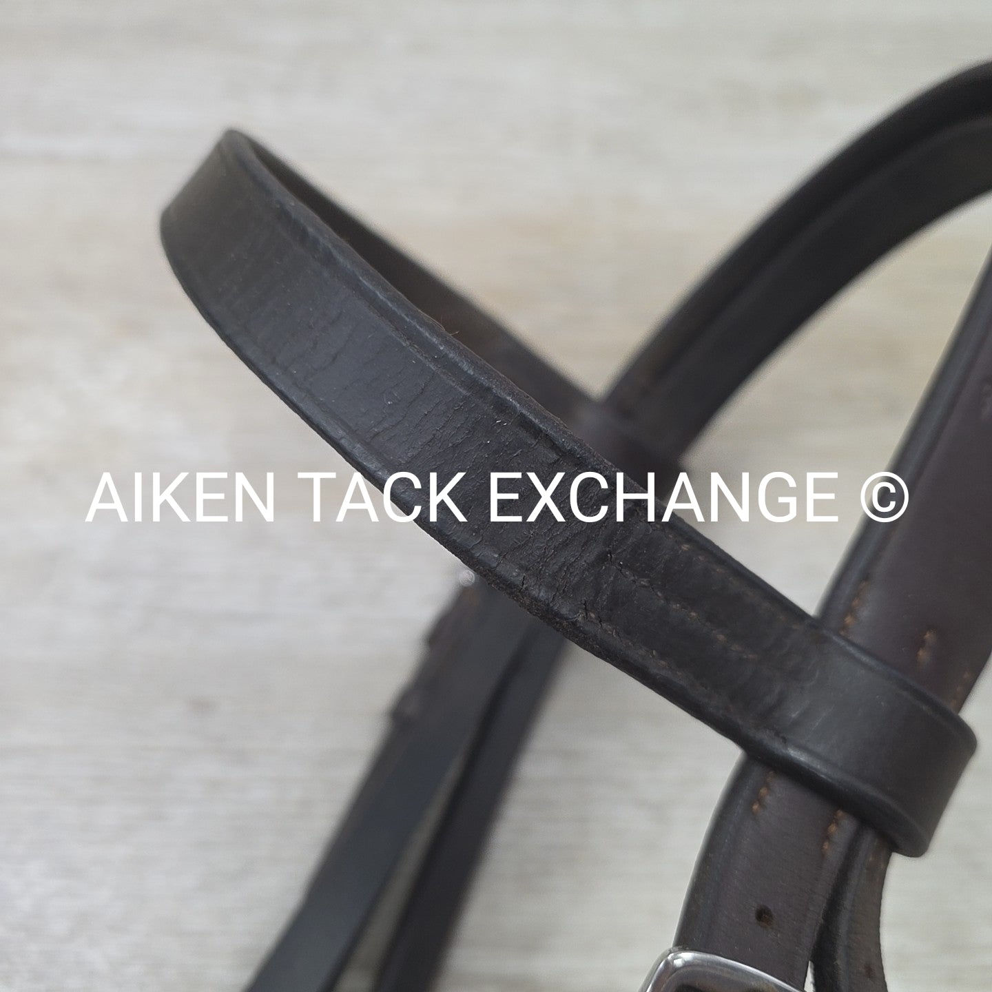 Bobby's English Tack Heavy Duty Flat Hunt Bridle, No Reins, Brown, Size Cob