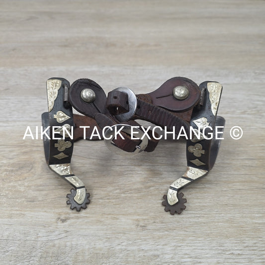 Western Rowel Spurs with Leather Spur Straps