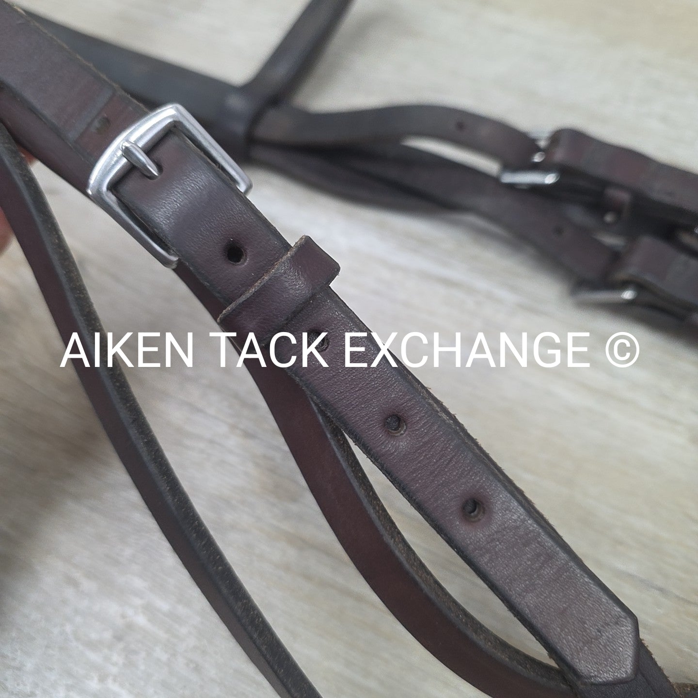 Plain Raised Heavy Duty Bridle, No Reins, Brown, Oversize