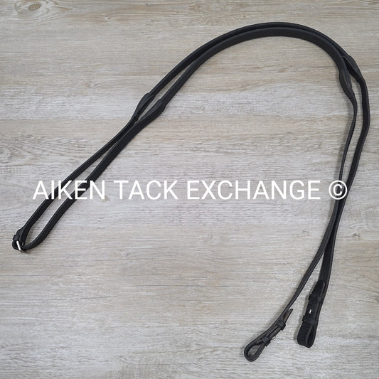 Stubben Rubber Reins, Black, 56"