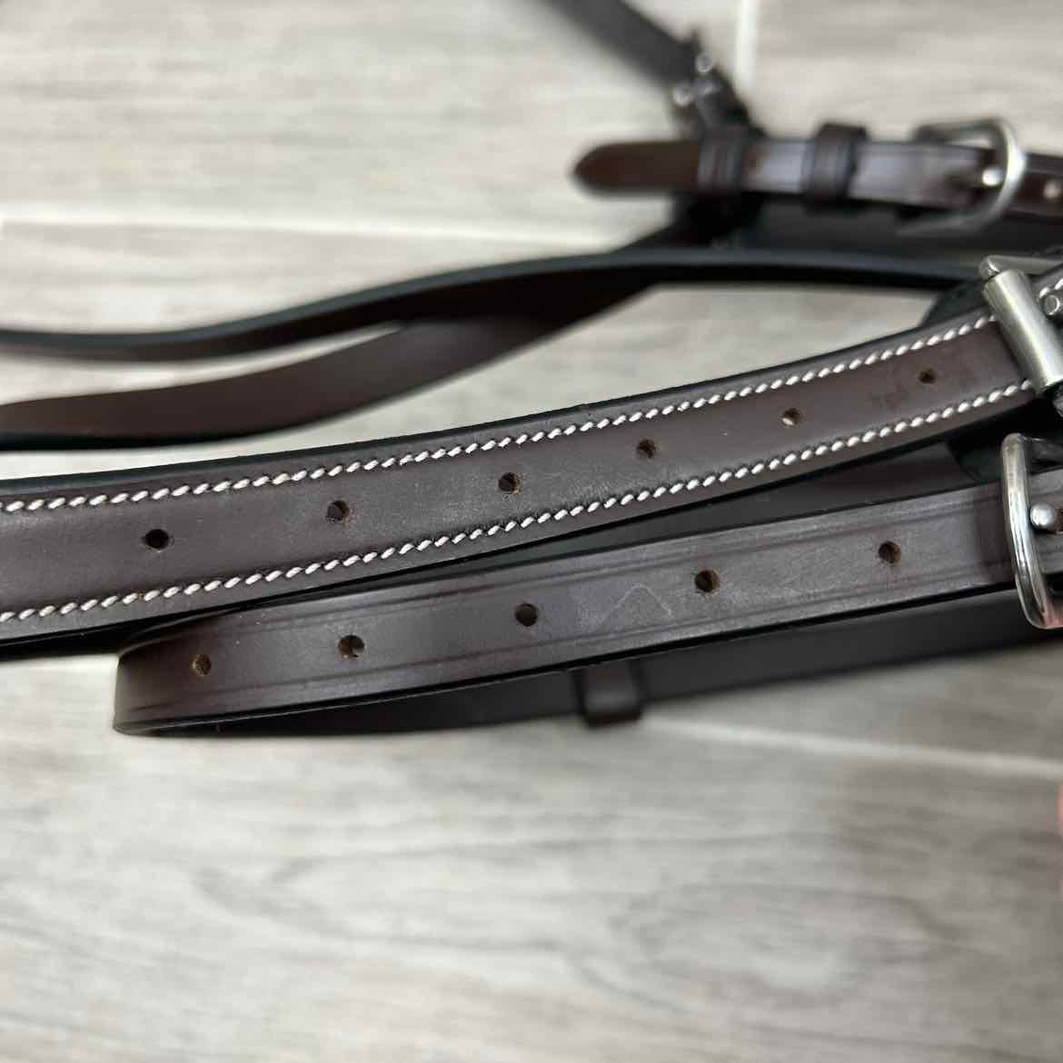 ExionPro Fancy Stitched Padded Bridle, No Reins, Brown, Oversize
