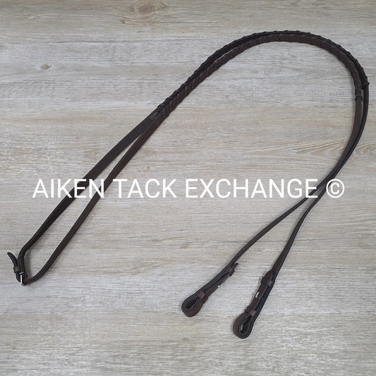Plain Laced Reins, Brown, 58"