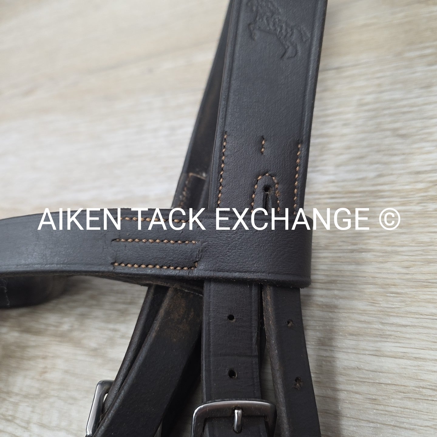 Bobby's English Tack Heavy Duty Flat Hunt Bridle with Laced Reins, Brown, Size F