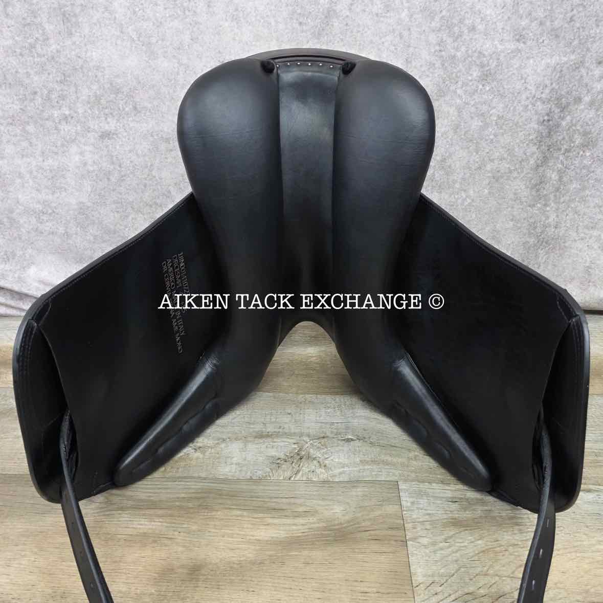2023 Amerigo Cervia Siena Pinerolo Monoflap Dressage Saddle, 18" Seat, Tree, Wide Tree, Wool Flocked Panels