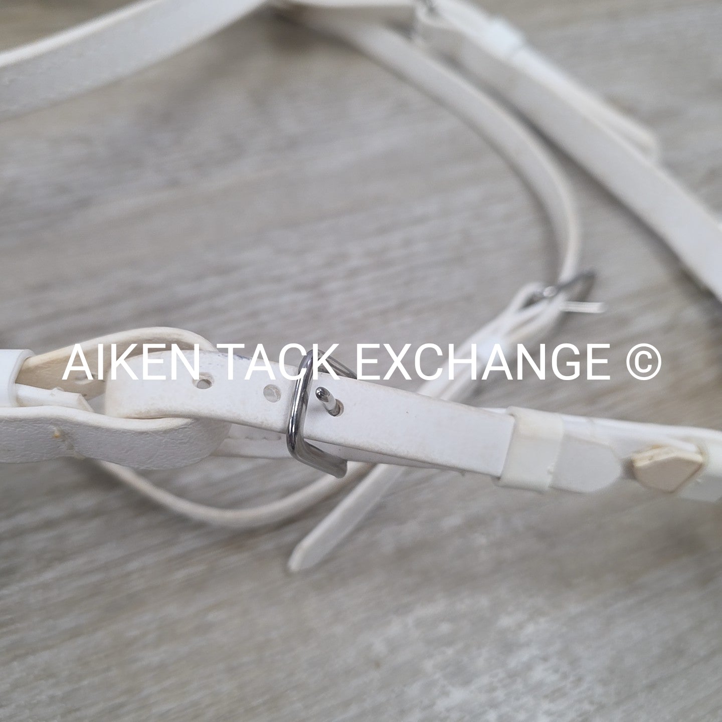 Jacks Beta Headstall and Curb Strap, White, Size Cob / Full