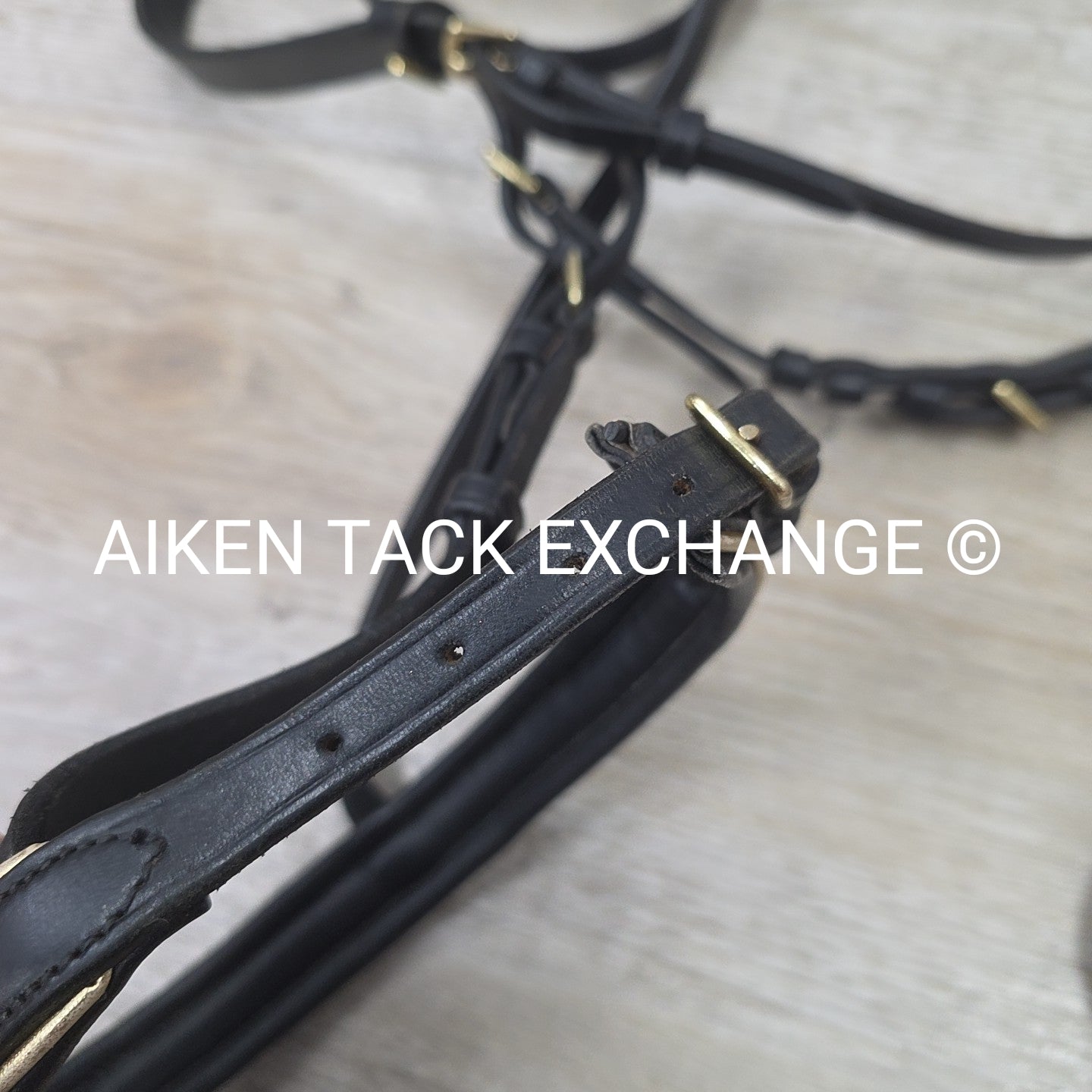 Rhinegold Flash Dressage Bridle with Matching Rubber Reins, Black with Gold, Siz