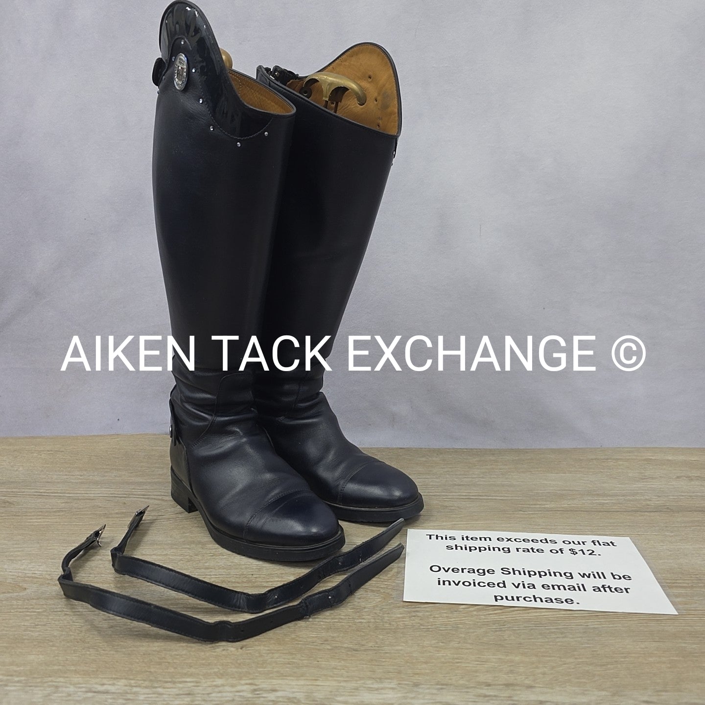 Romitelli Dress Boot with Matching Spur Straps, Size 39 Height 45 Width 44