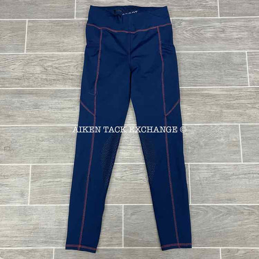Dover Saddlery Riding Sport Silicone Knee Patch Tights, Size Medium
