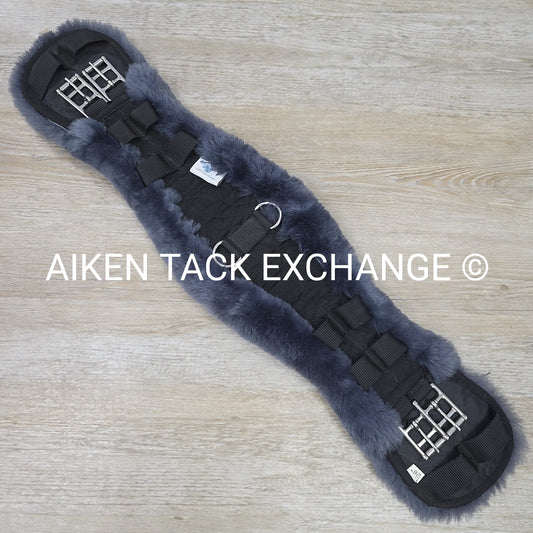CAS Equestrian Sheepskin Girth, Black & Grey, 26"
