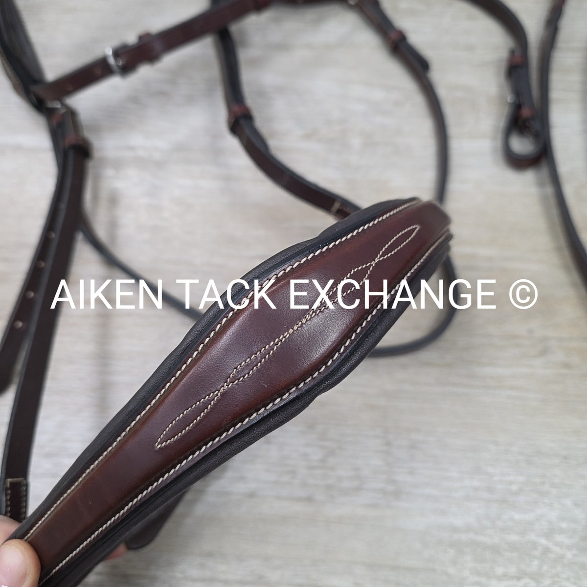 KL Select Hampton Fancy Stitched Bridle with Matching Laced Reins, Brown, Oversi