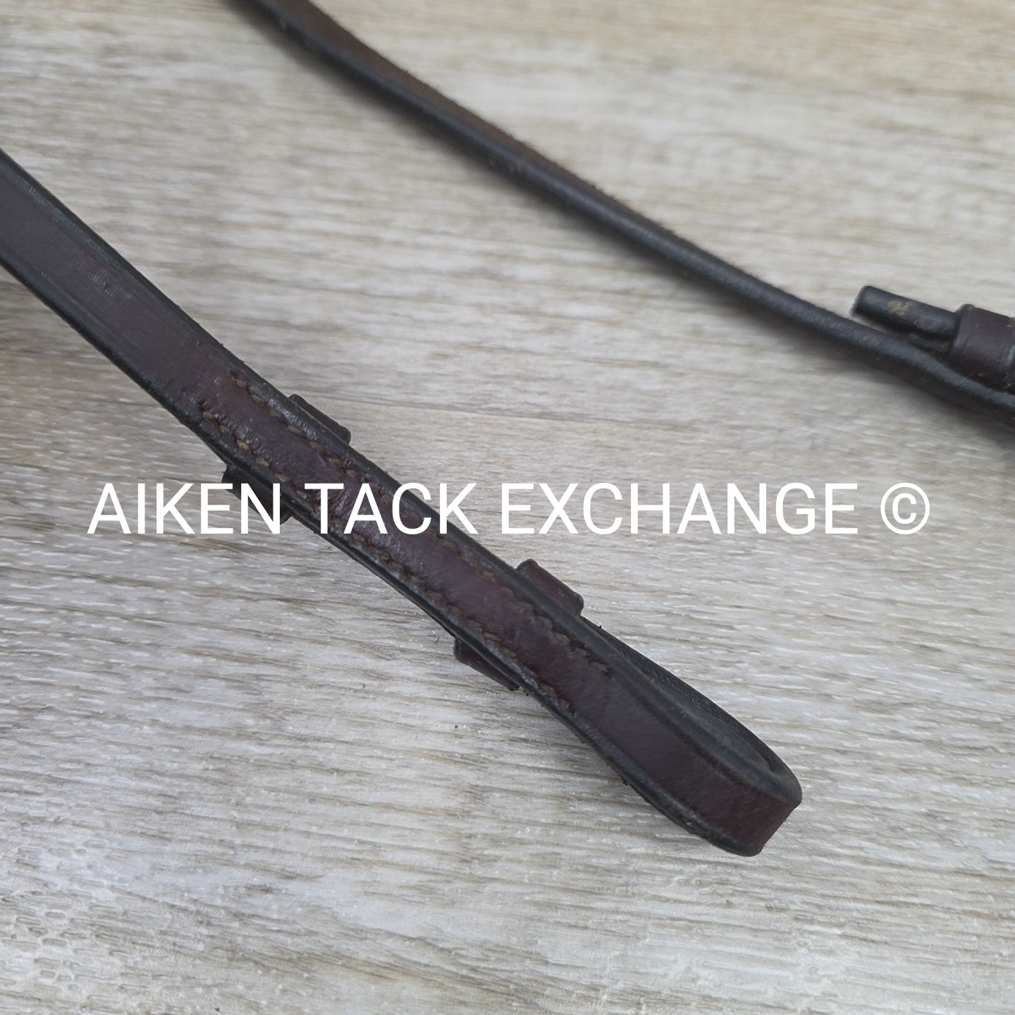 Flat Curb Rein, Brown, 52"