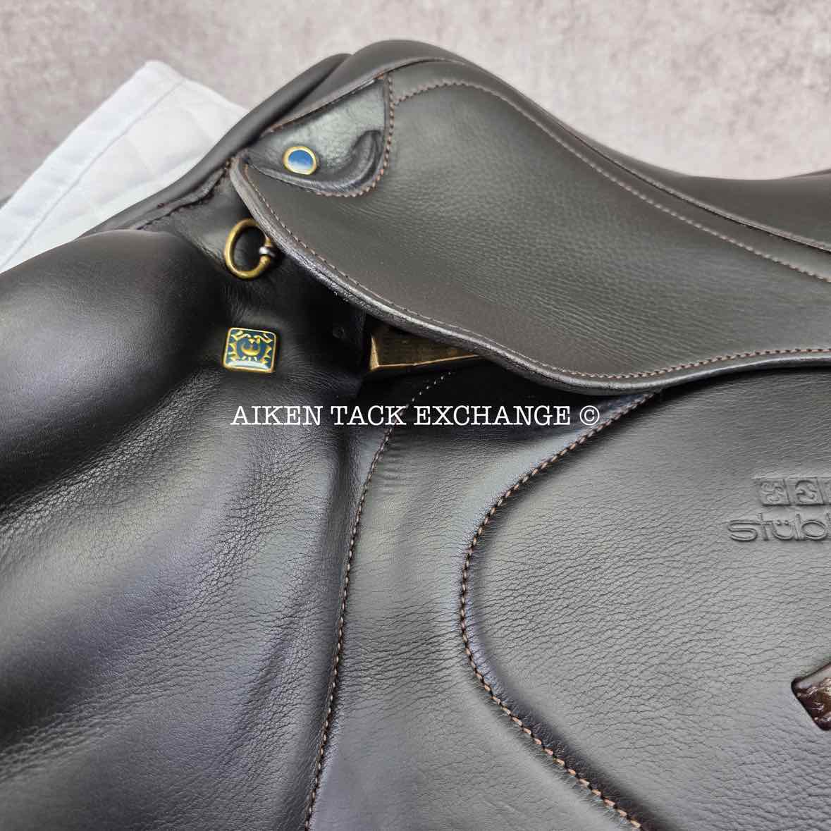 Stubben Zaria Optimum Monoflap Jump Saddle, 17.5" Seat with Biomex, 30cm Tree - MW, Wool Flocked Panels