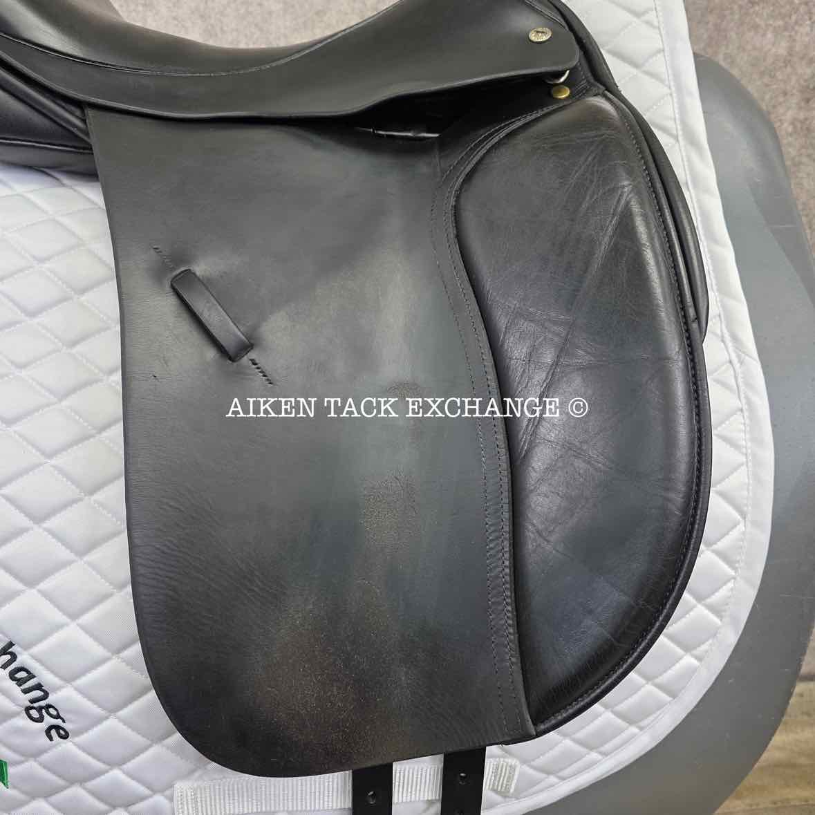 2007 Black Country Eloquence Dressage Saddle, 17.5" Seat, Medium Wide Tree, Wool Flocked Panels