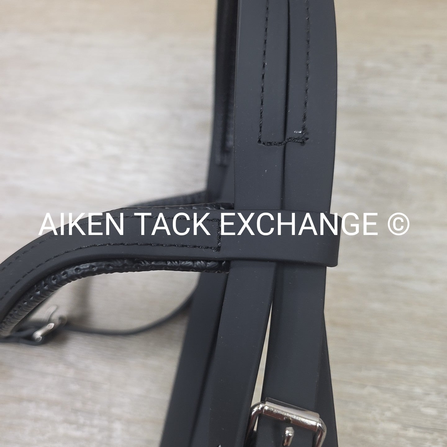 Biothane Bridle with Matching Rubber Grip Reins, Black, Size Large