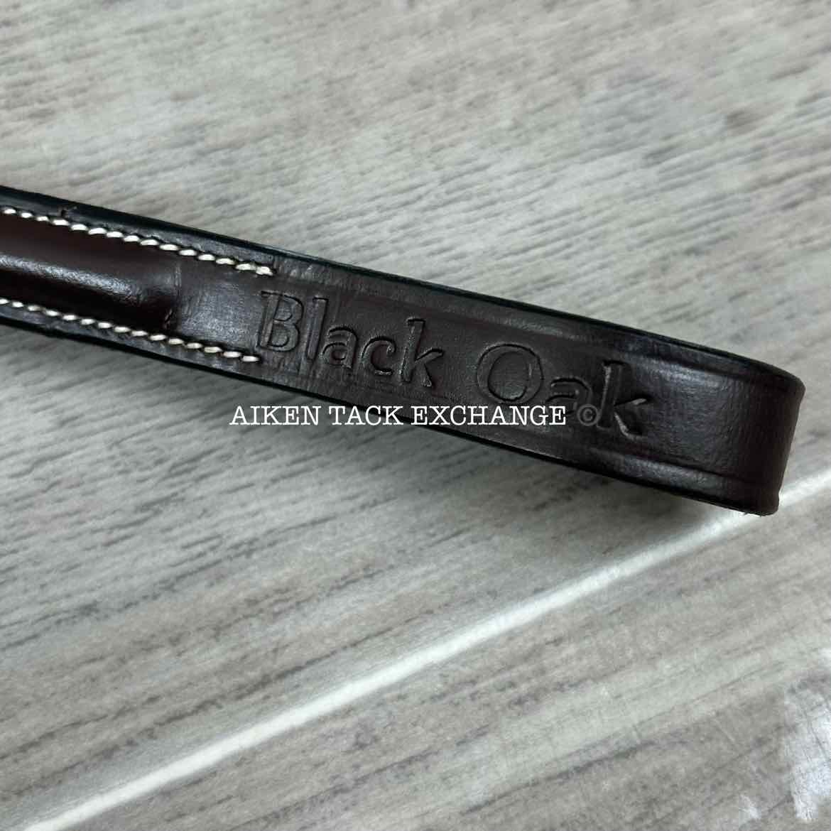 KL Select Black Oak Round Raised Fancy Stitch Standing Martingale, Size Cob
