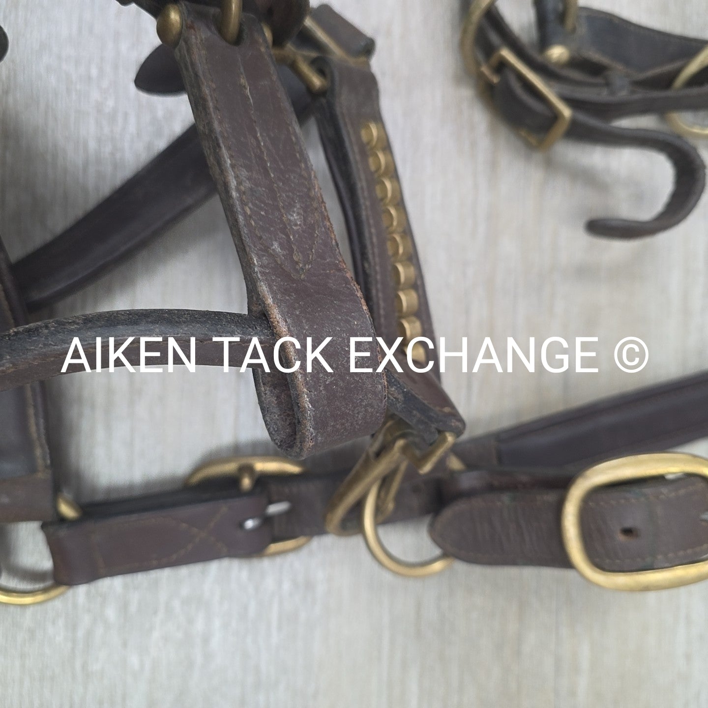 BARGAIN BUNDLE: 2 Leather Halters, Brown, Size Full