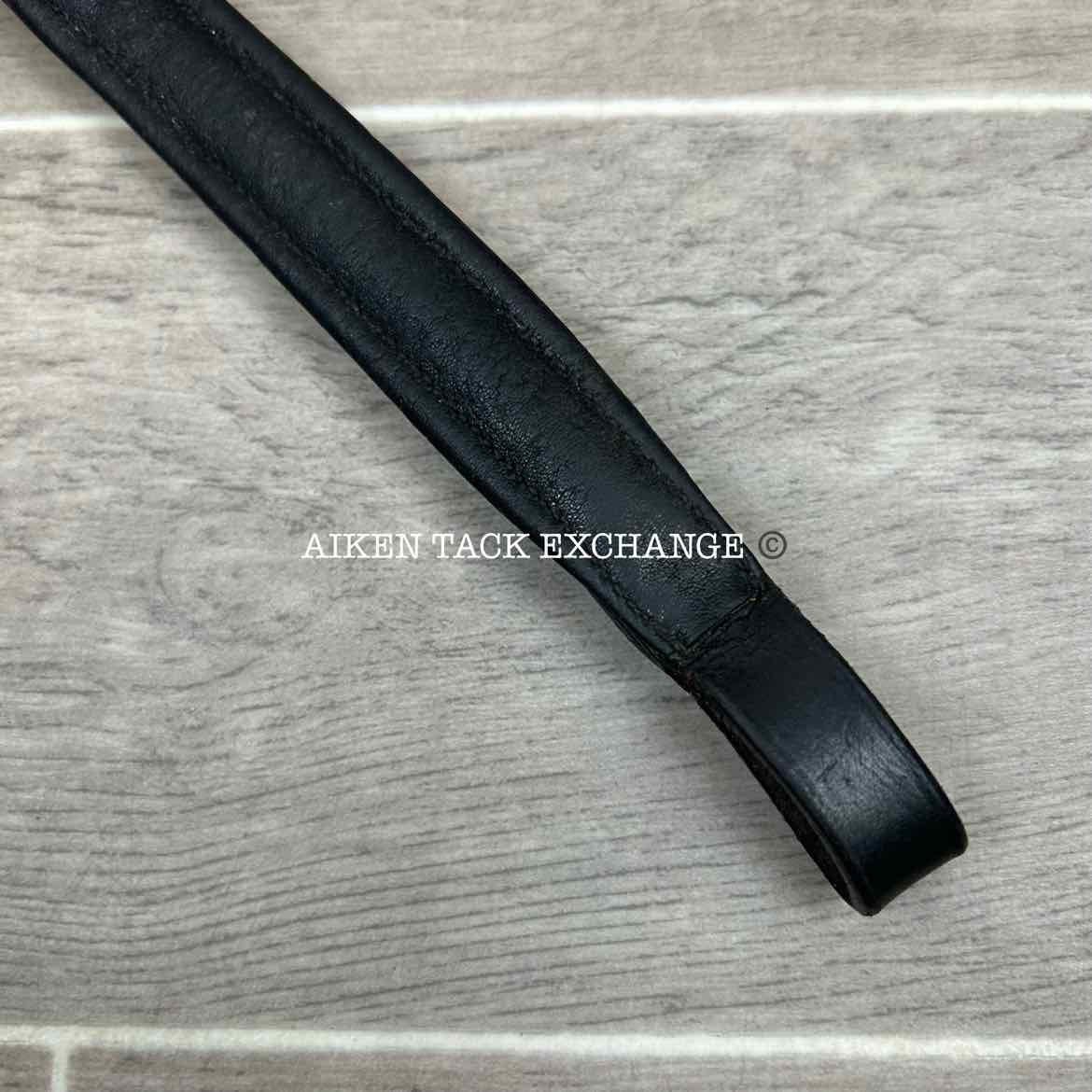 Plain Raised Padded Browband, Black, 16.5"