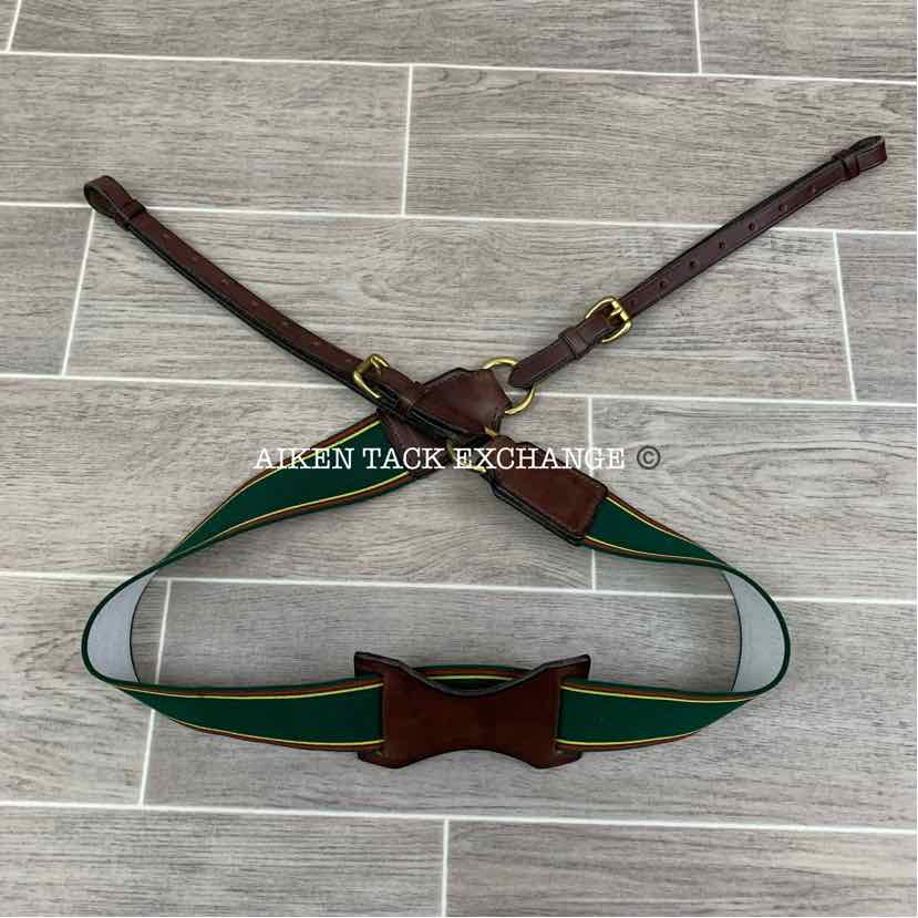 Thornhill Elastic Breast Collar Breastplate, Brown/Brass, Size Full, Brand New