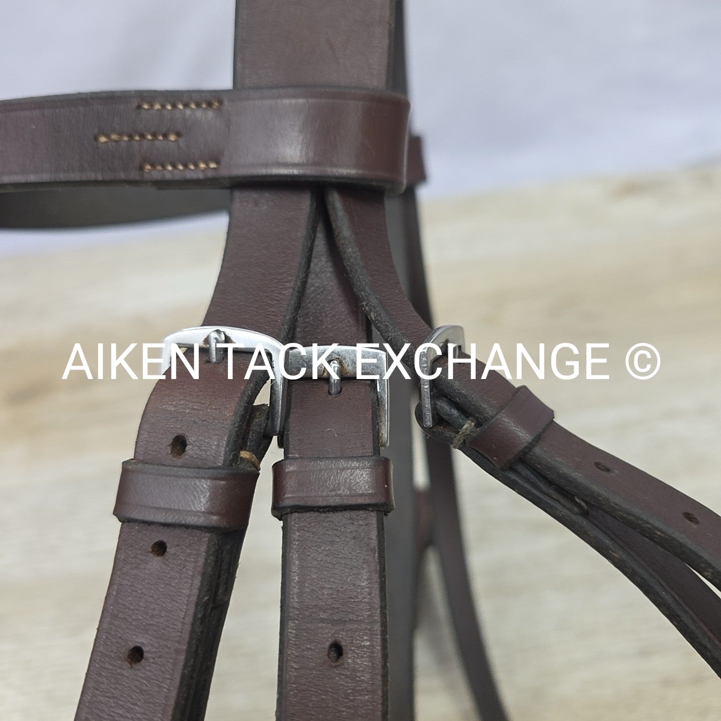 Horse Country First Flight Flat Hunt Bridle, No Reins, Brown, Size Cob
