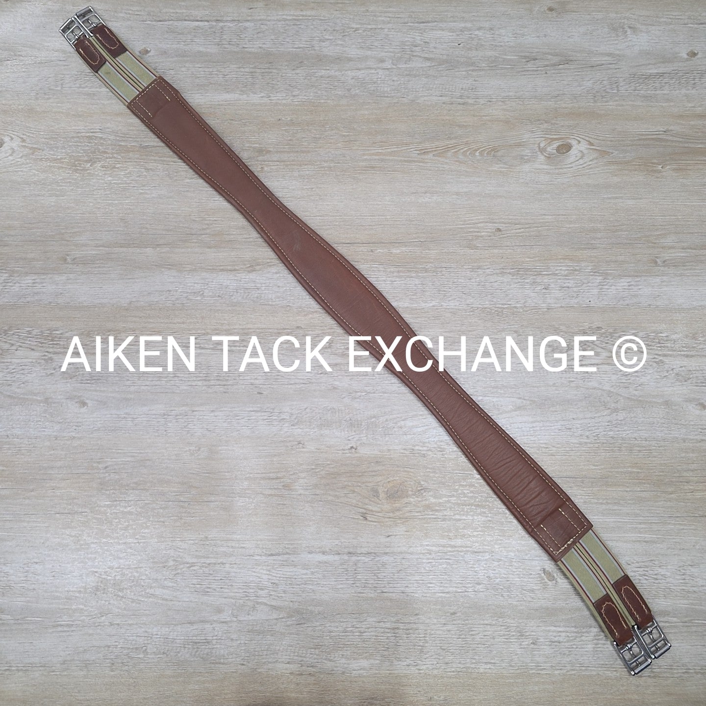 M. Toulouse Contour Shaped Padded Leather Girth, Brown, 56"